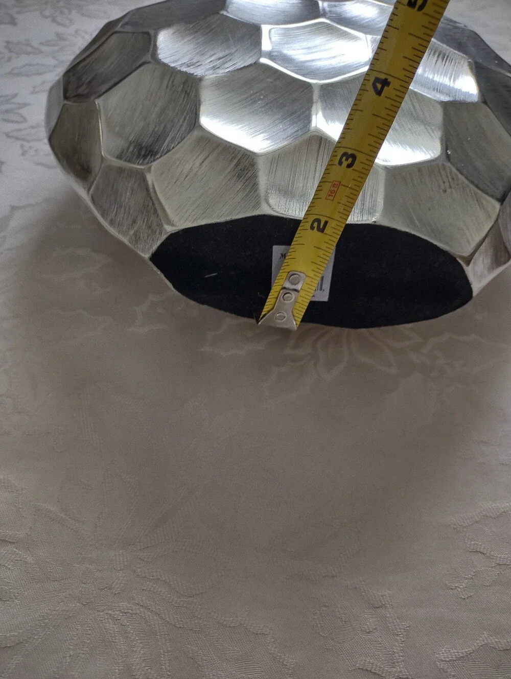 Modern Day Concepts Handcrafted Rock Like Faceted Silver Vase Decor